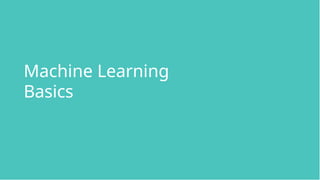 Machine Learning
Basics
 