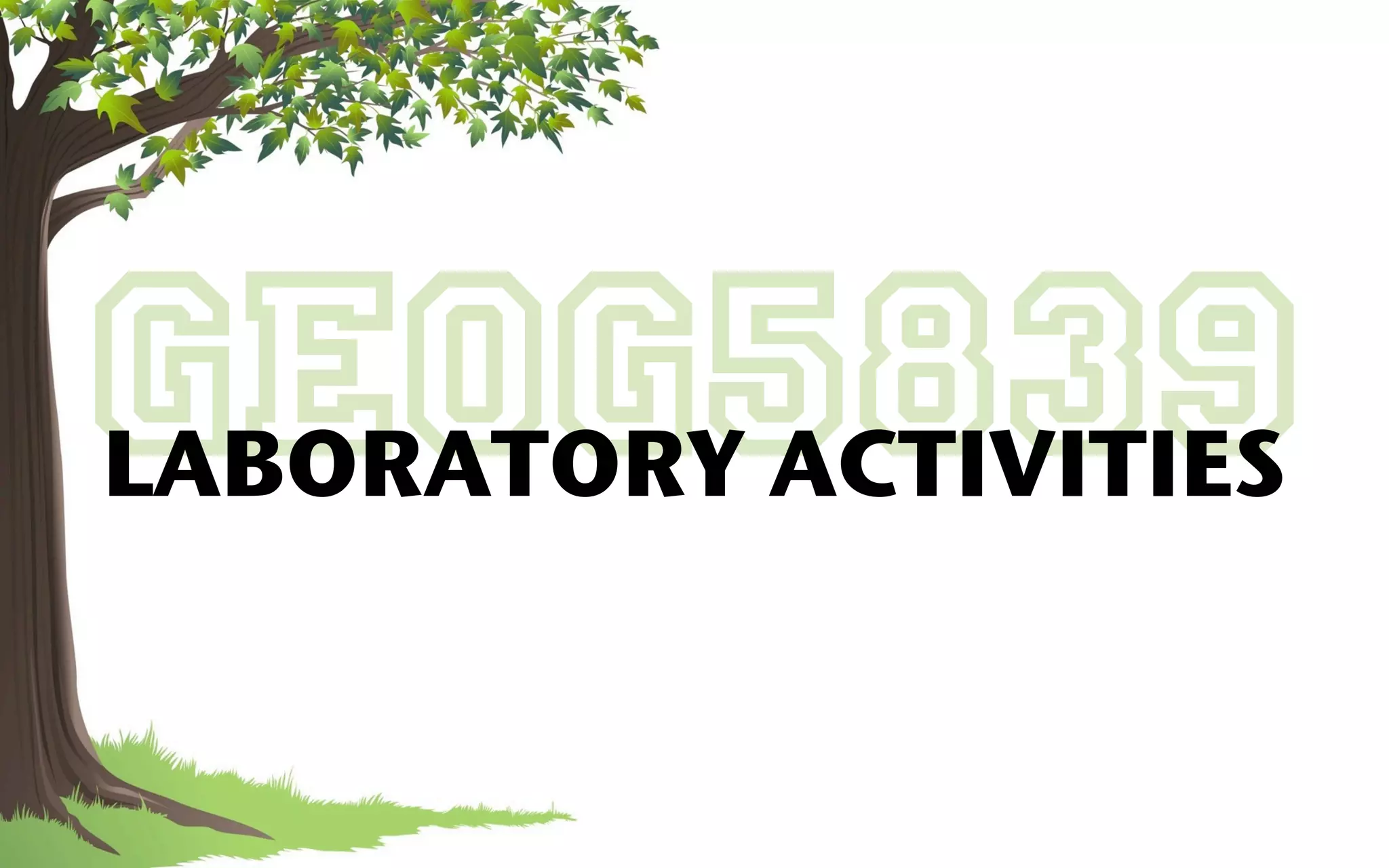 GEOG5839
LABORATORY ACTIVITIES
 