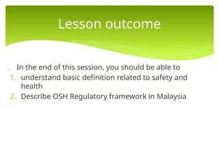 INTRODUCTION TO Occupational safety health | PPTX