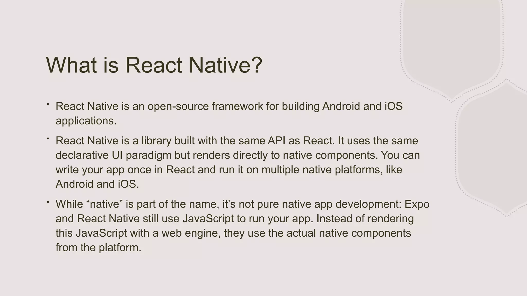 Lecture 1 Introduction to React Native.pptx | Web Development | Internet