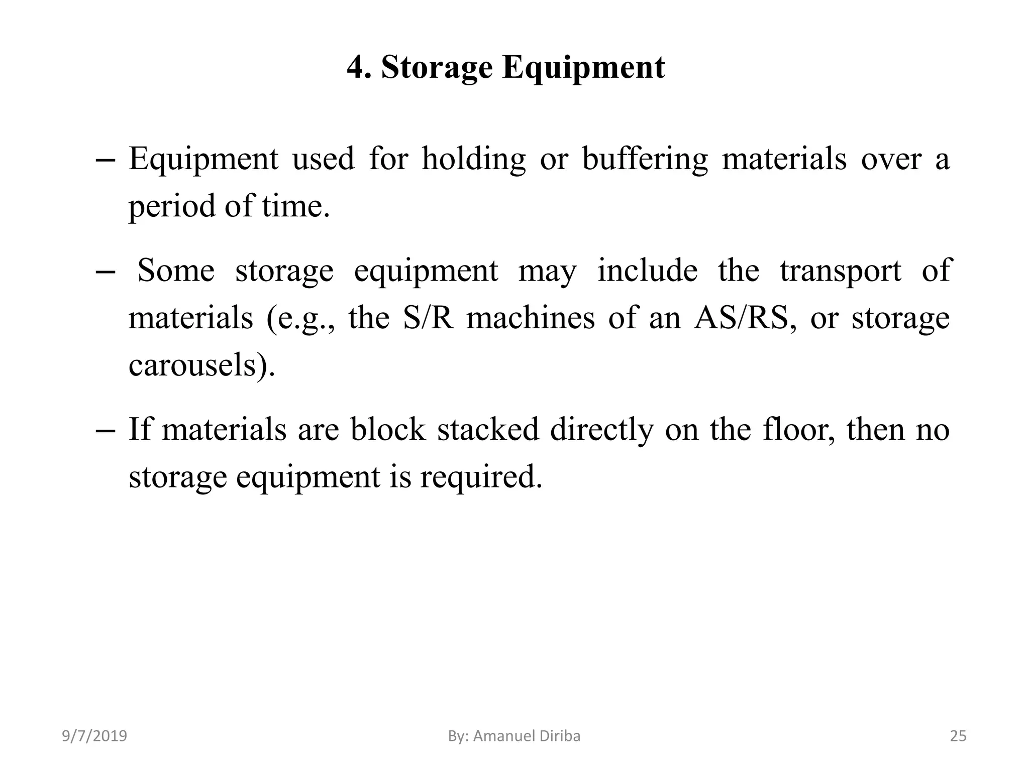 Lecture 1 Material Handling Equipment (Introduction to Material ...