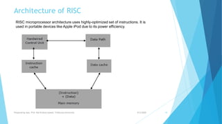 Architecture of RISC
9/5/2020Prepared by Asst. Prof. Bal Krishna Subedi, Tribhuvan University 10
RISC microprocessor architecture uses highly-optimized set of instructions. It is
used in portable devices like Apple iPod due to its power efficiency.
 