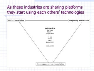 As these industries are sharing platforms they start using each others’ technologies 