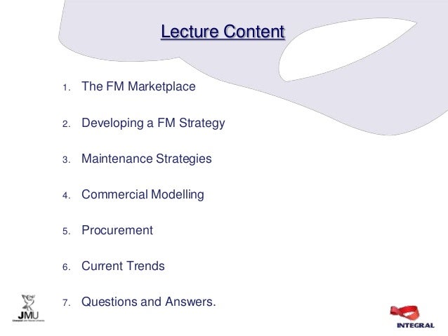 University facilities management strategy