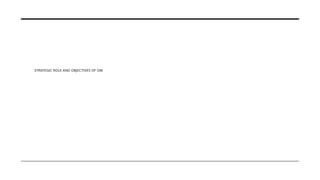 STRATEGIC ROLE AND OBJECTIVES OF OM
 