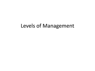 Levels of Management
 