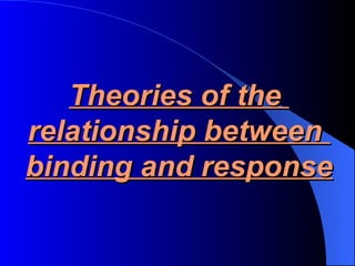 Theories of the  relationship between  binding and response 