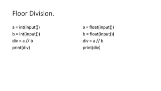 Lecture 1 python arithmetic (ewurc) | PPT