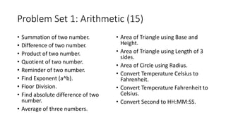 Lecture 1 python arithmetic (ewurc) | PPT