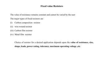 Lecture 1 resistors | PPTX