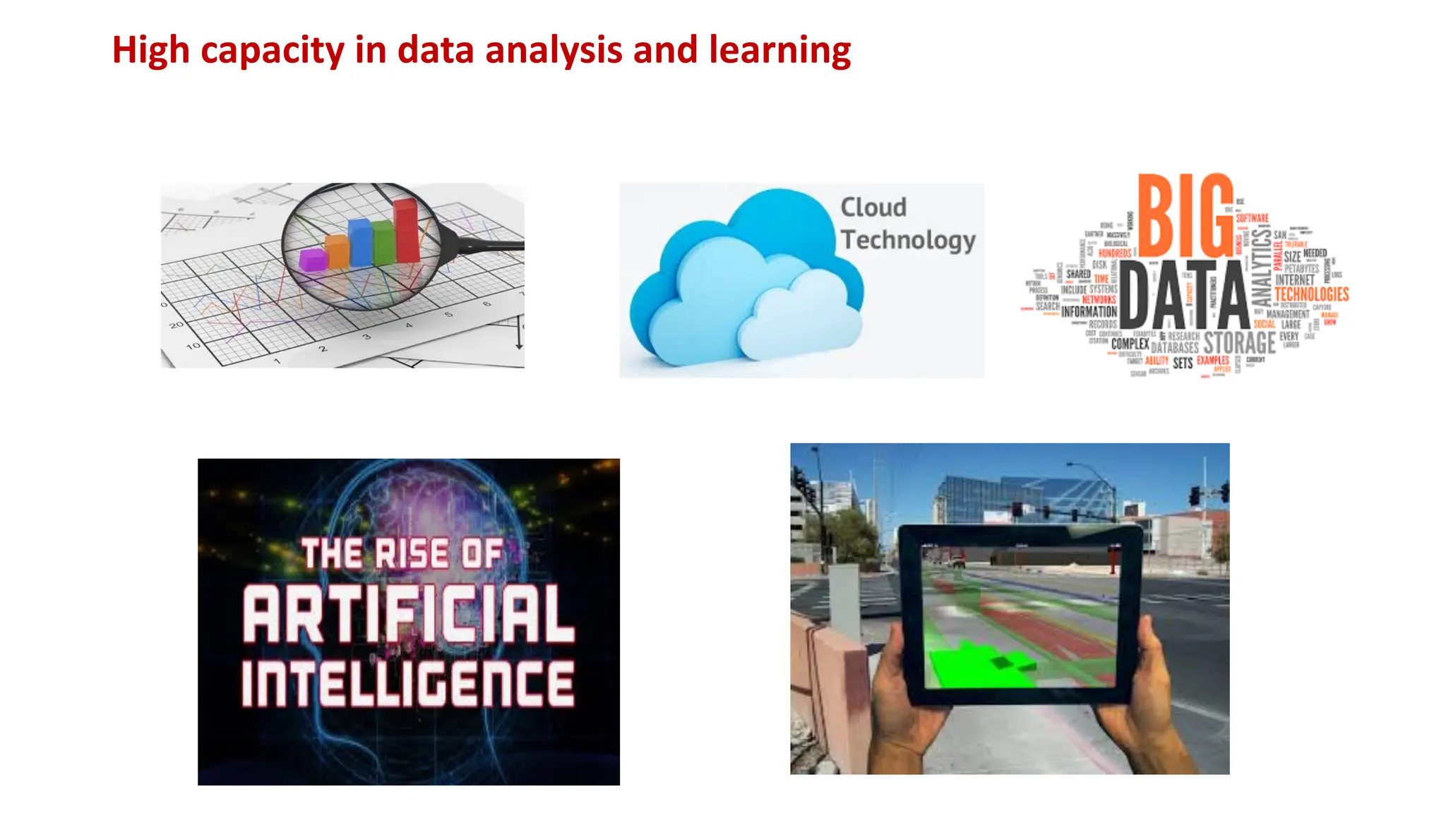 High capacity in data analysis and learning
 