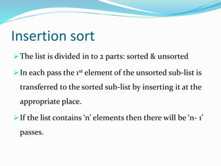 Lecture 1 sorting insertion & shell sort | PPT