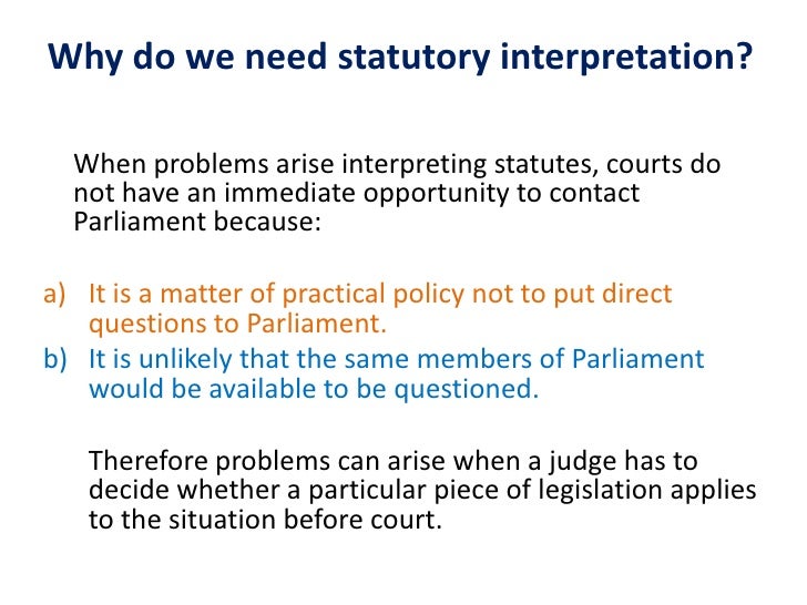 Lecture 1 statutory interpretation on Literal Rule