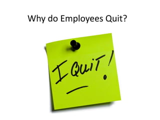 Why do Employees Quit?
 