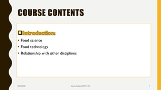Food Science and Technology _ Lecture 1 | PDF