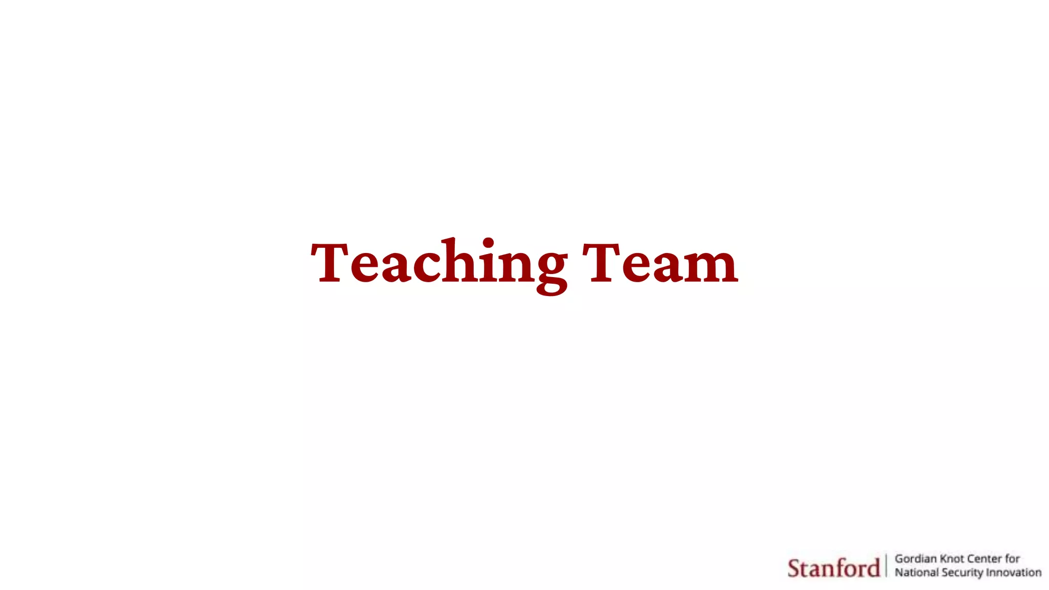 Teaching Team
 