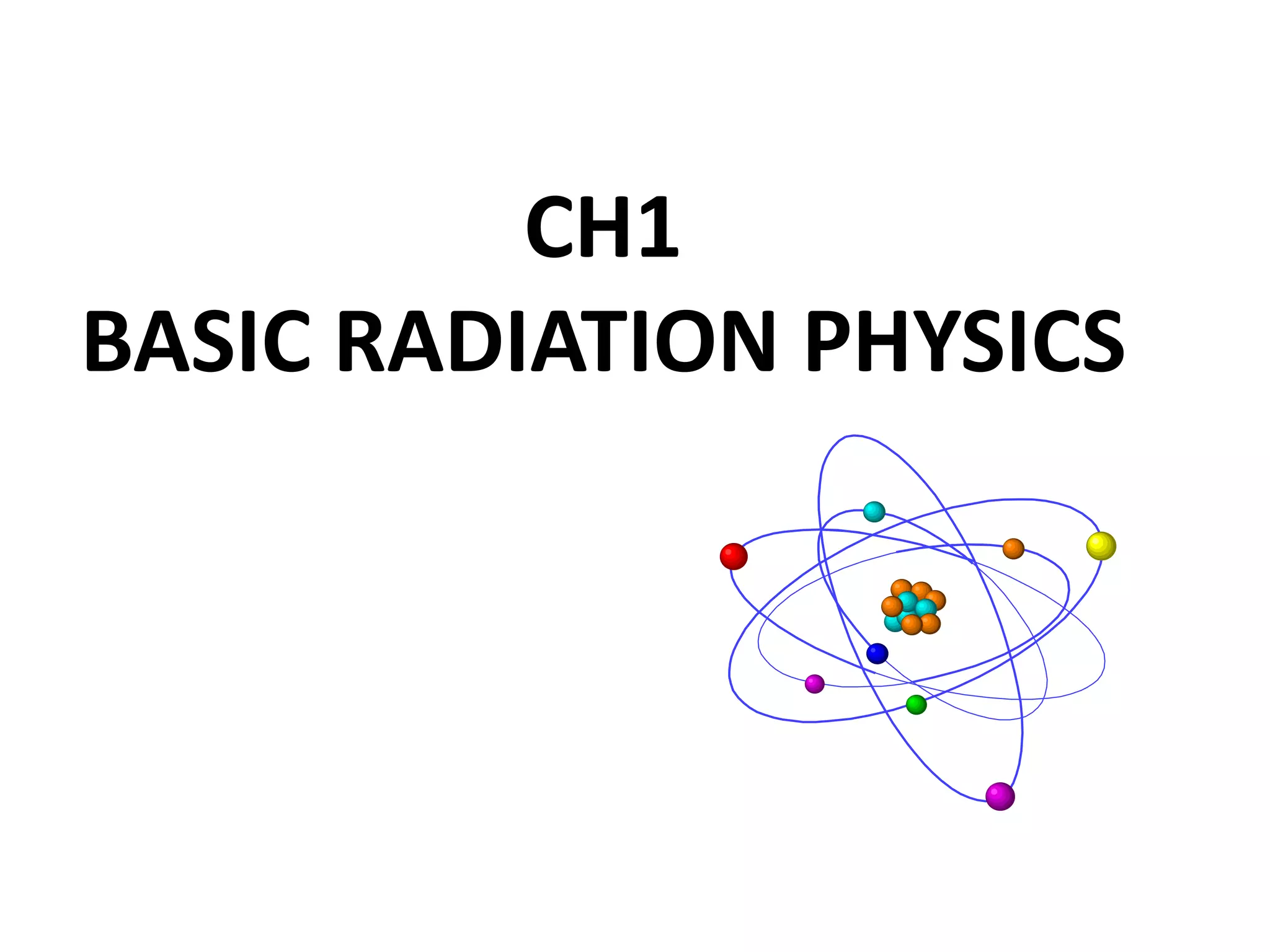 CH1
BASIC RADIATION PHYSICS
 