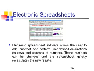 Spreadsheet Program Computer Science basics of computer | PDF
