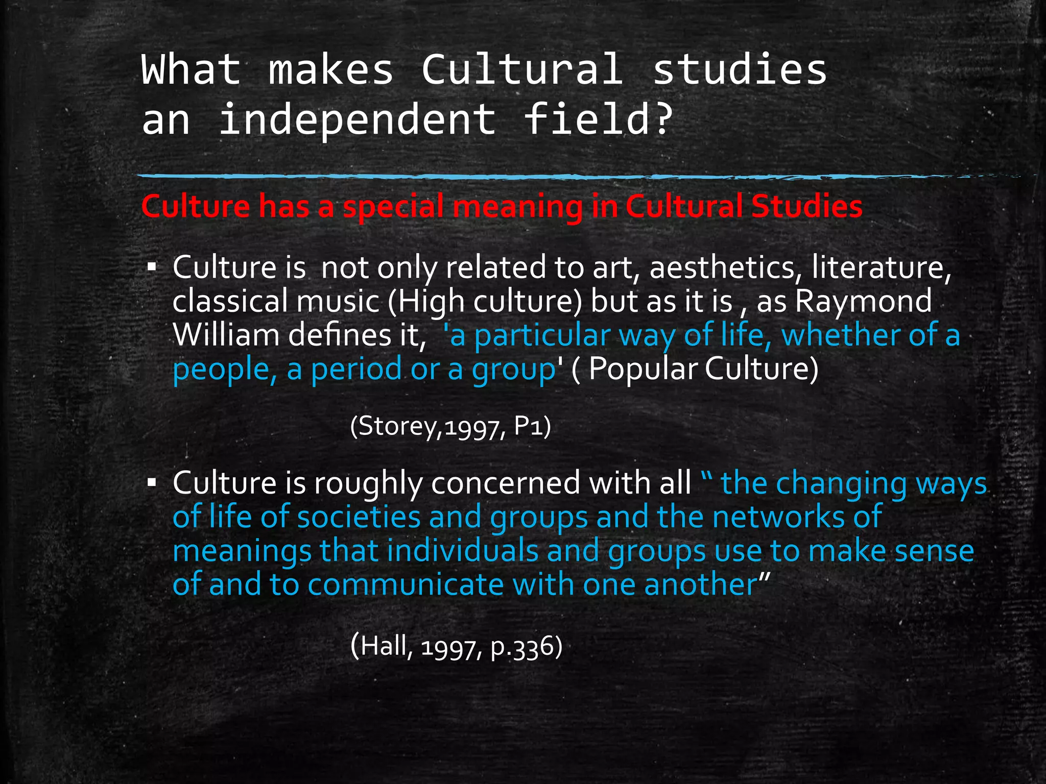 Cultural Science Definition Presentation 1: What is cultural studies? | PDF