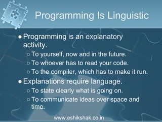 Lecture 1 what_is_programming_language | PPT
