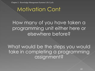 Lecture 2 - KNOWLEDGE MANAGEMENT SYSTEMS LIFE CYCLE | PPTX