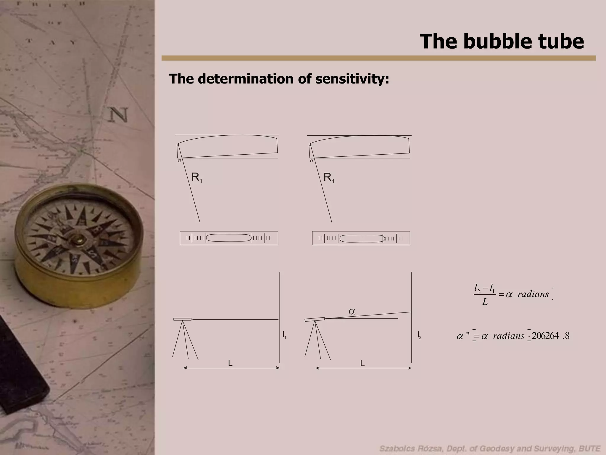 The bubble tubeThe determination of sensitivity: