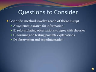 PseudoscienceTries to look like science, but does not follow the rulesRecall… these rules are not arbitrary, they come from experience and necessity.May make claims based on science which are beyond the natural world (without saying so) This may come out of very legitimate areas of study and might in the end even be true, but it’s not science.Usually is not reliable when trying to figure out how the natural world works.