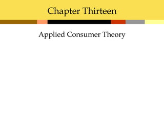 Chapter Thirteen

Applied Consumer Theory
 