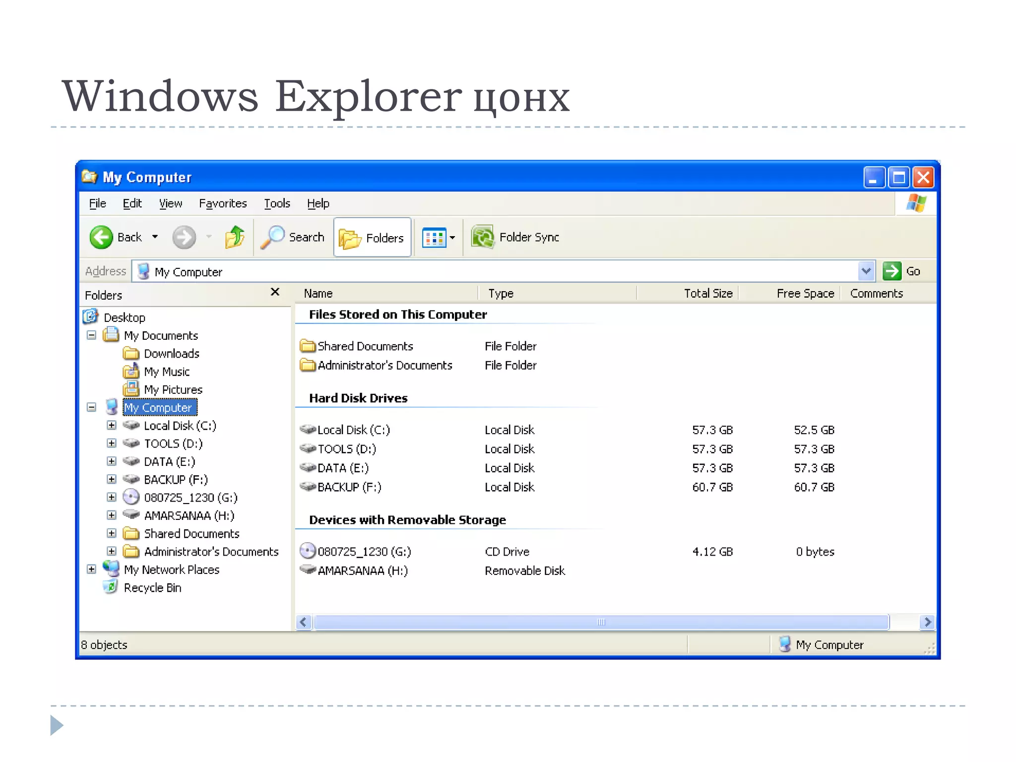 Windows Explorer цонх
 
