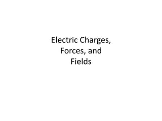 Electric Charges,
Forces, and
Fields
 