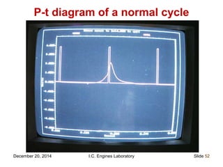 December 20, 2014 I.C. Engines Laboratory Slide 52
P-t diagram of a normal cycle
 