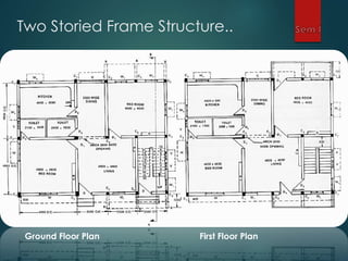 Two Storied Frame Structure..
Ground Floor Plan First Floor Plan
 