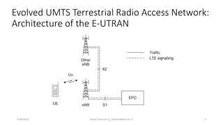Evolved UMTS Terrestrial Radio Access Network:
Architecture of the E-UTRAN
9/30/2015 Yousef Zanjireh (y_zanjireh@aut.ac.ir) 5
 