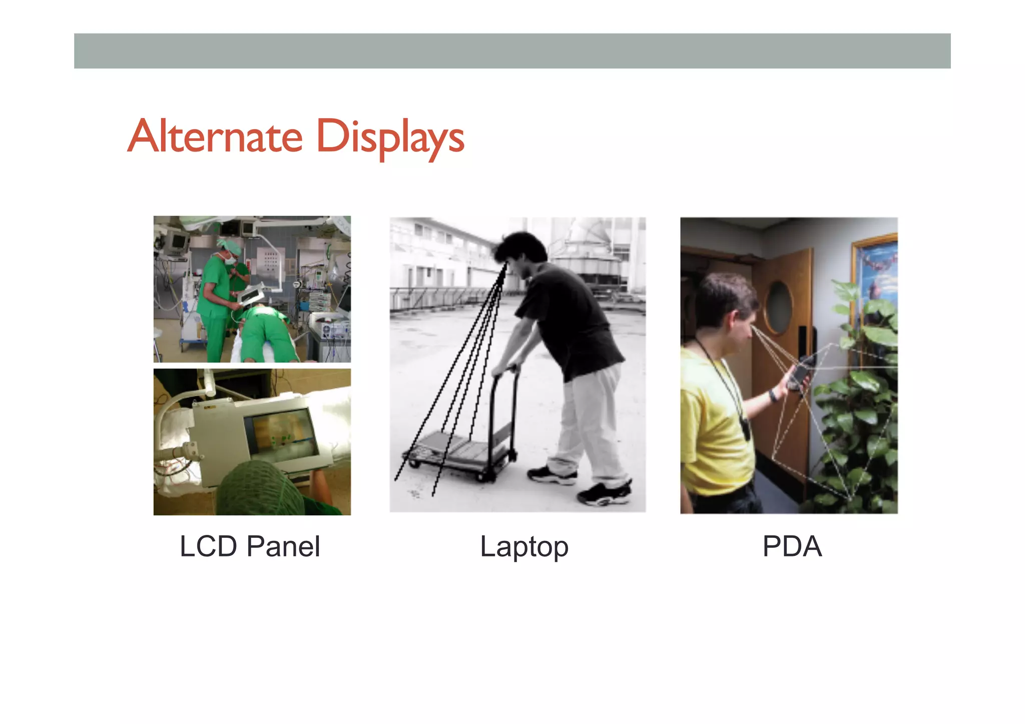 Alternate Displays
LCD Panel Laptop PDA
 