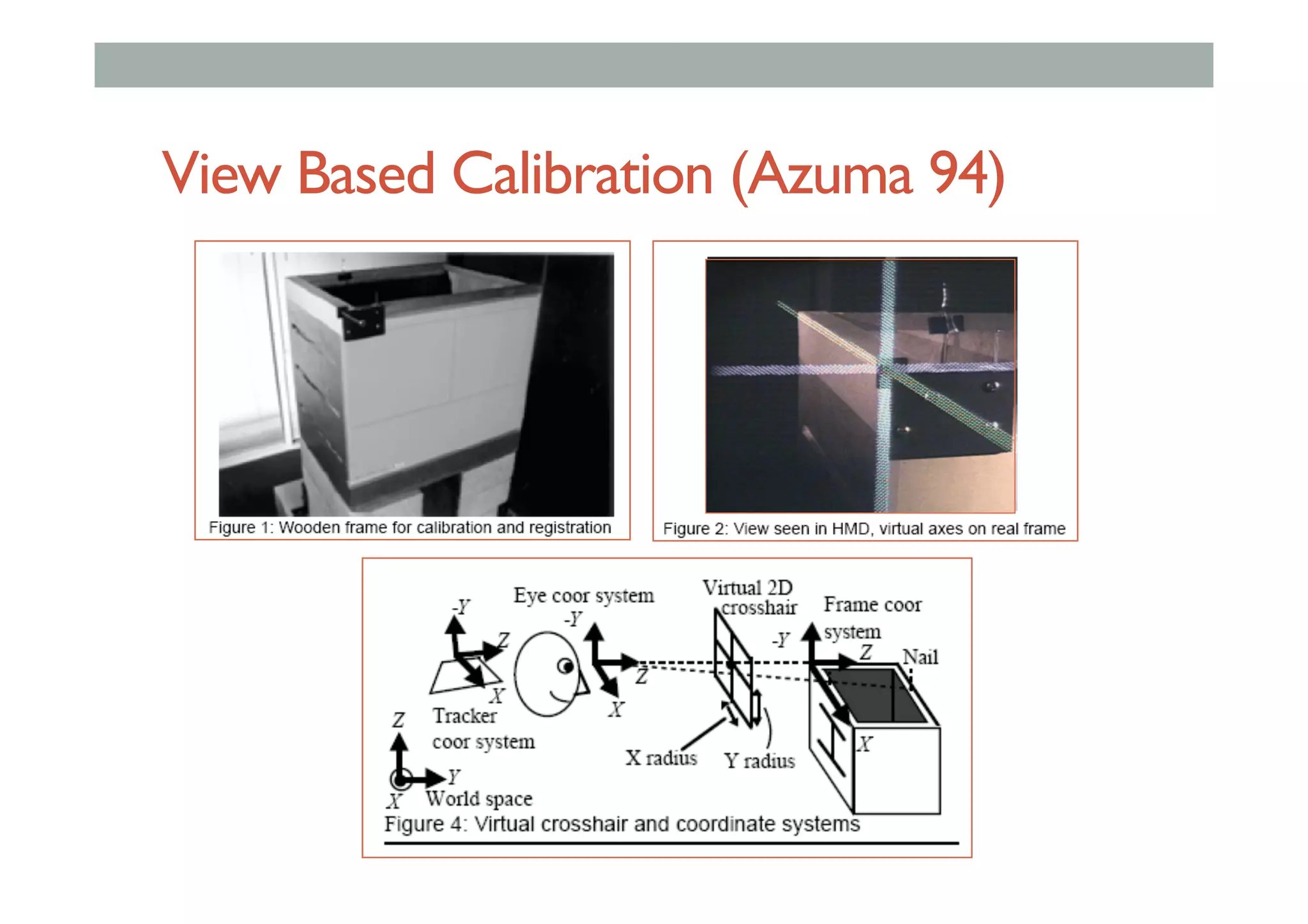 View Based Calibration (Azuma 94)
 