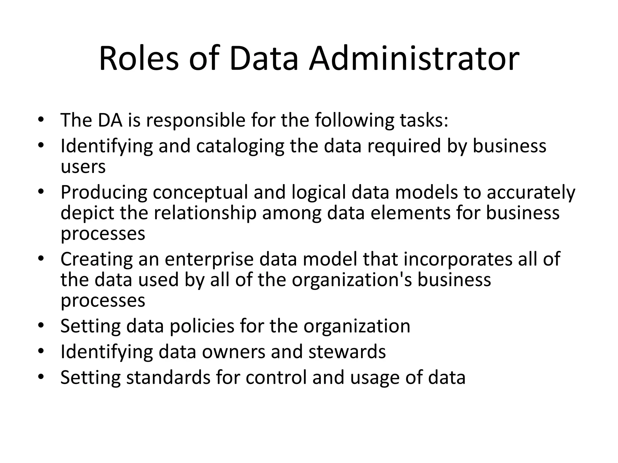 Database Administration PPT