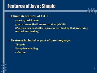 Introduction to JAVA | PPTX