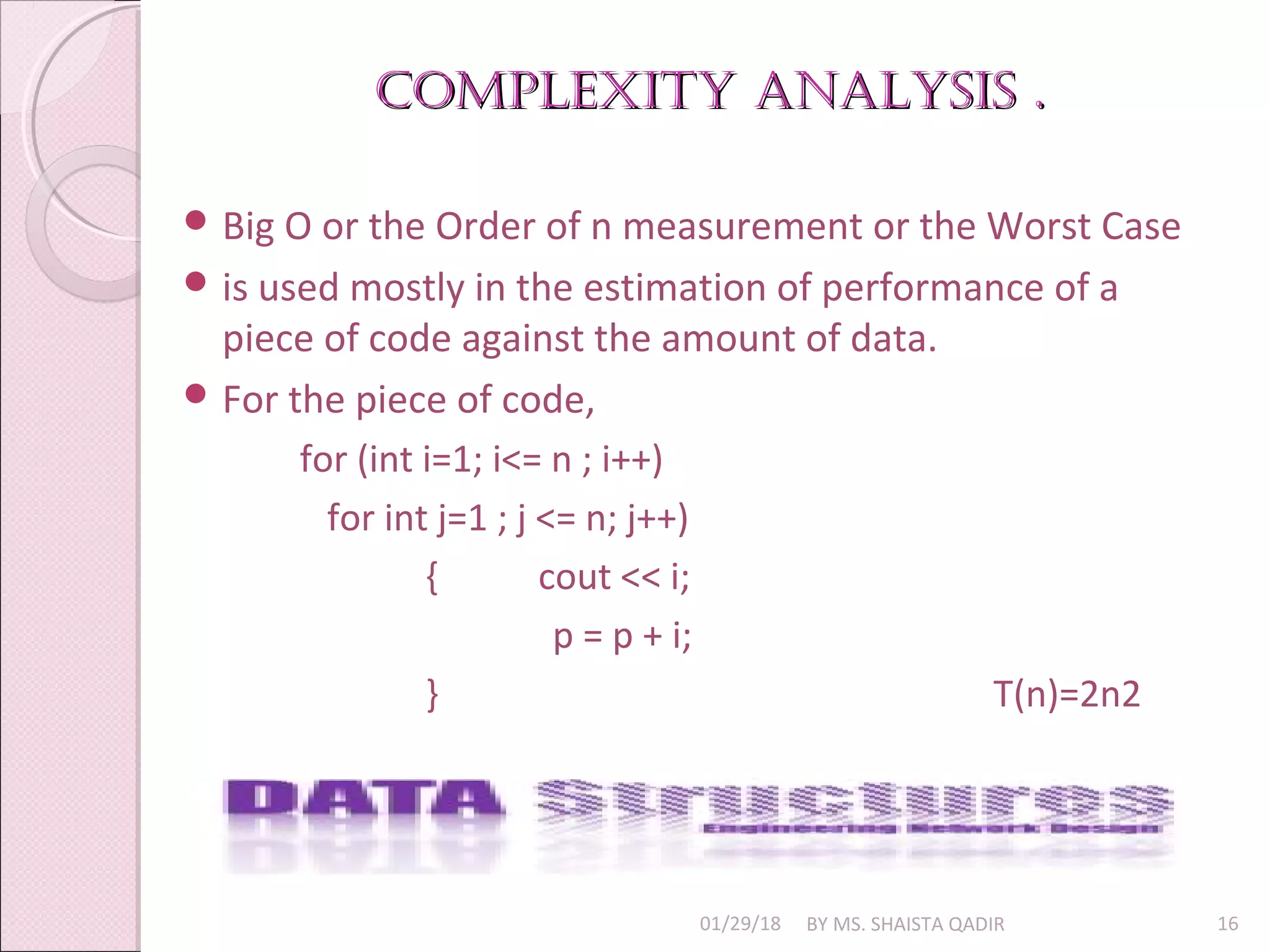 Complexity Analysis | PPT