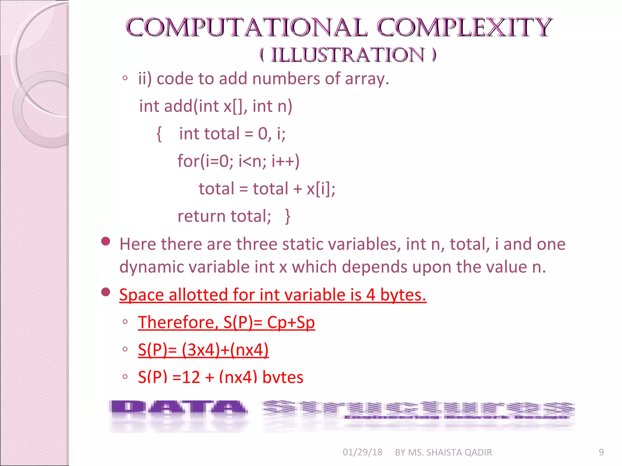 Complexity Analysis | PPT