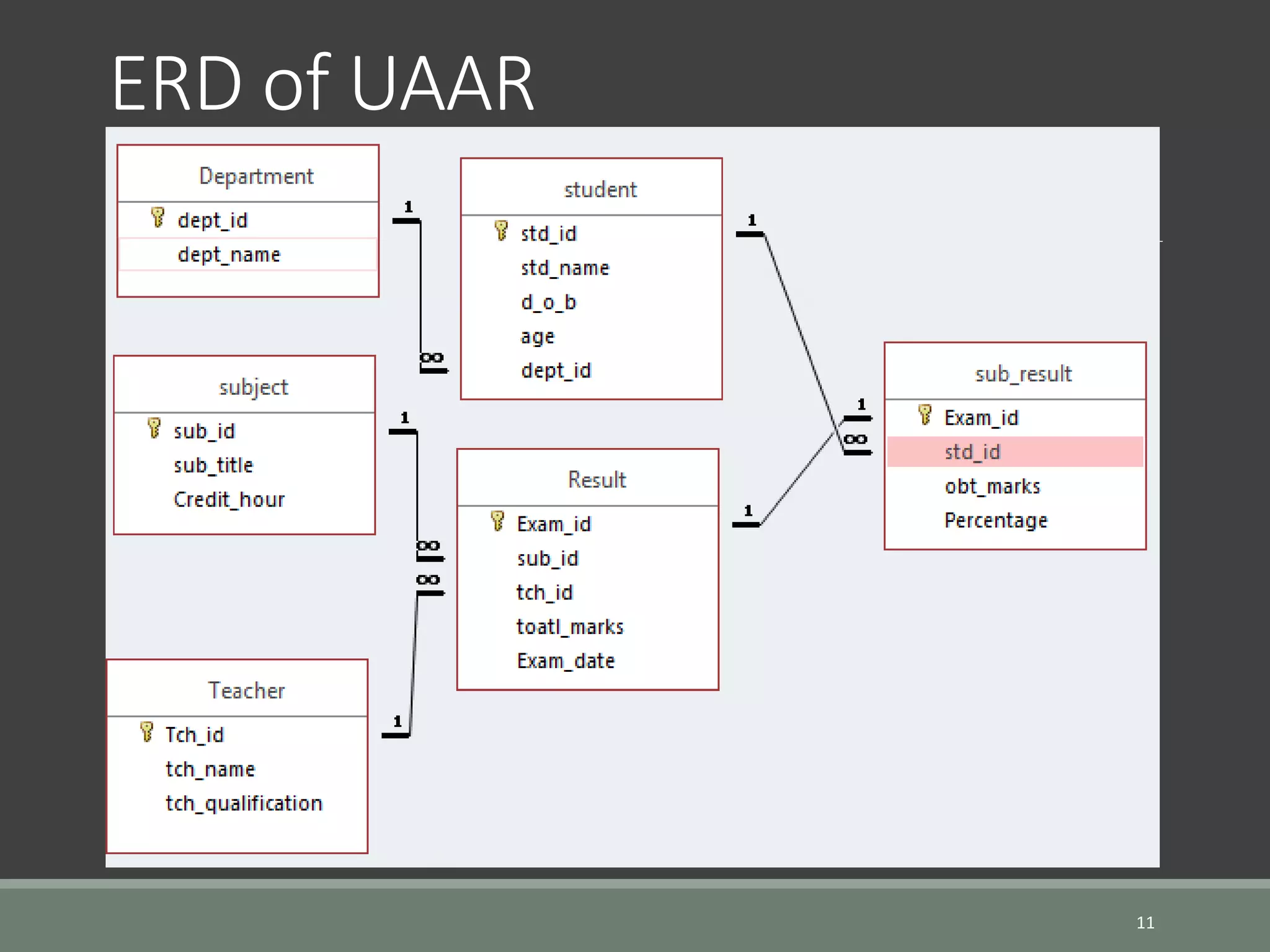 ERD of UAAR 11 