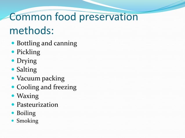 Food Processing And Preservation