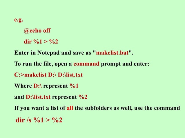 Introduction to Command Line & Batch files | PPTX
