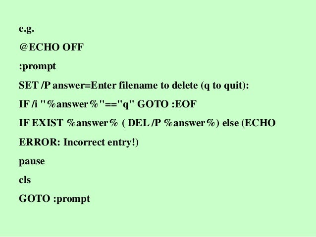 Introduction To Command Line Batch Files