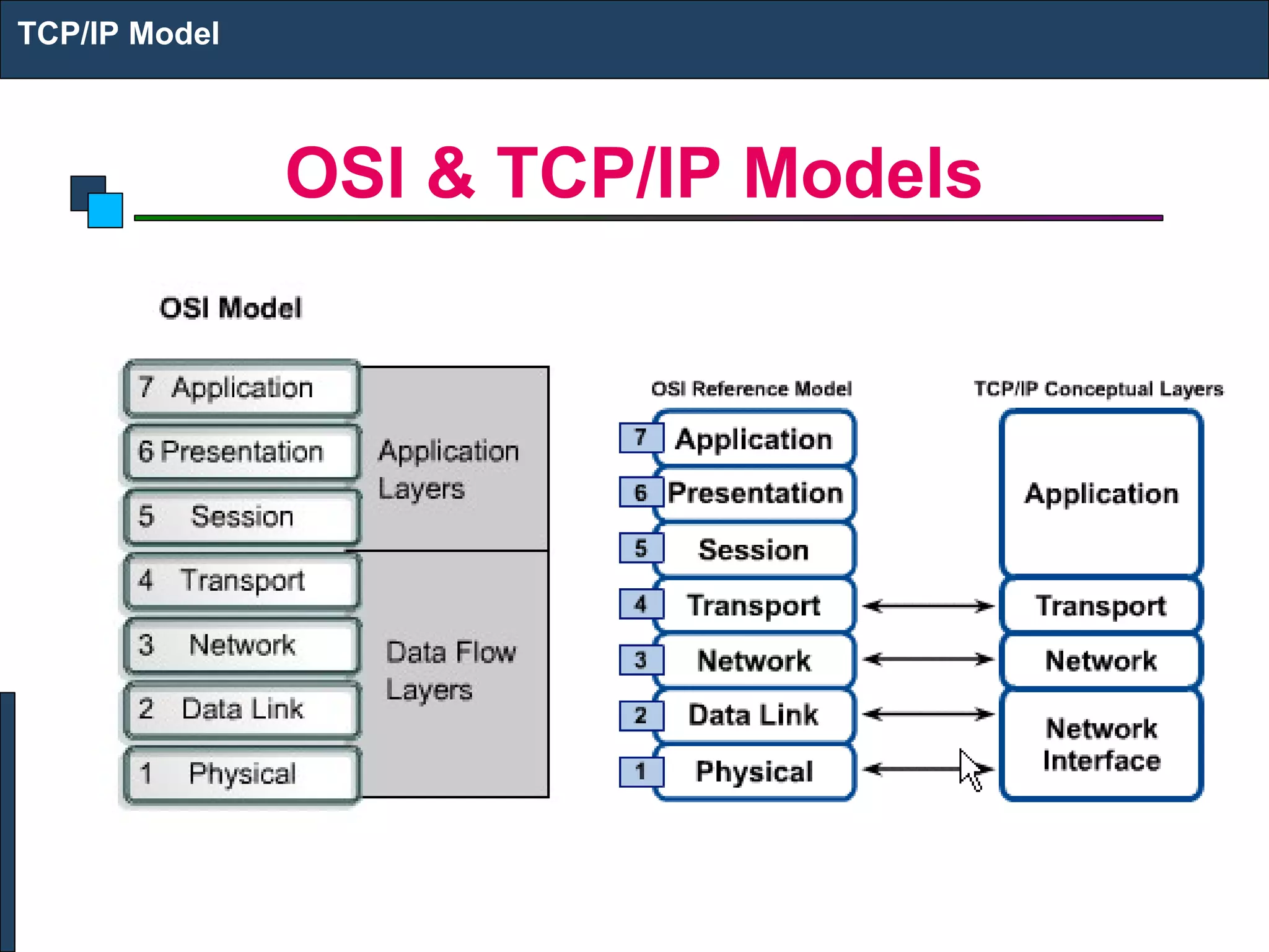 OSI & TCP/IP Models
TCP/IP Model
 