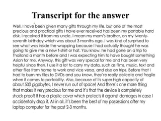 Transcript for the answer
 