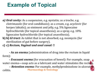 Topical Examples Lecture 2. pharmakokinetic pptx | PPTX