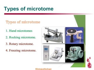 Types of microtome
Histopathology
 
