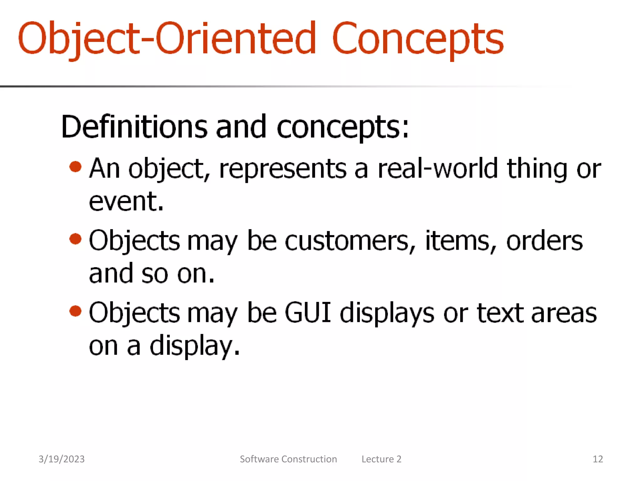 3/19/2023 Software Construction Lecture 2 12
 