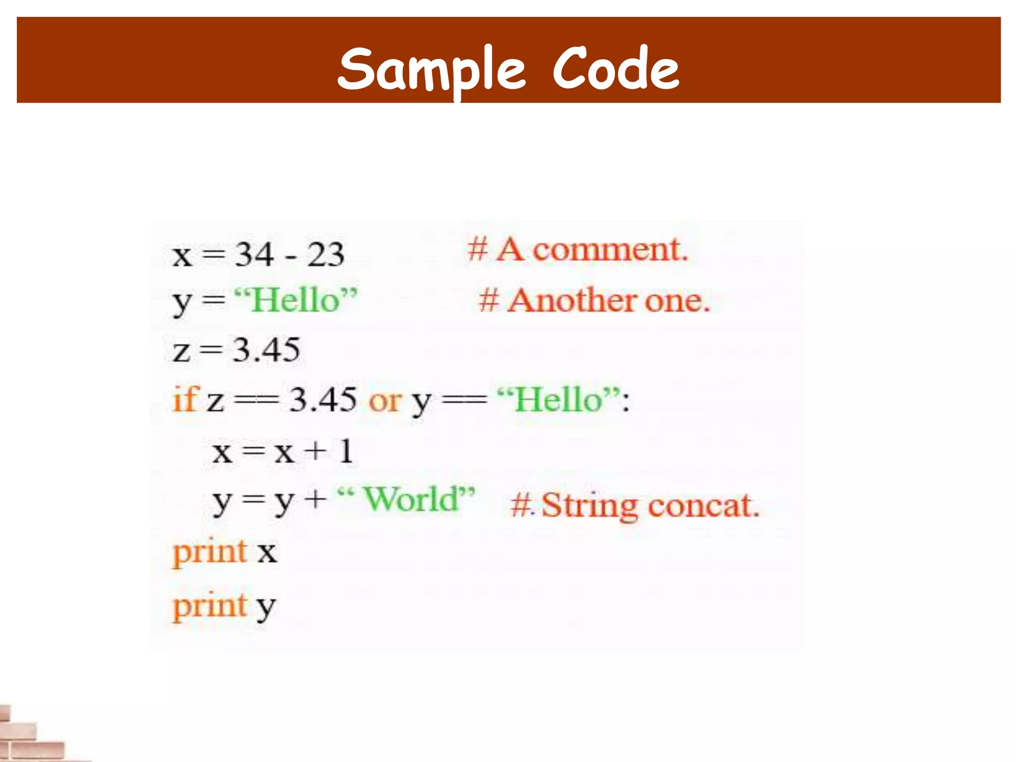 Sample Code
 