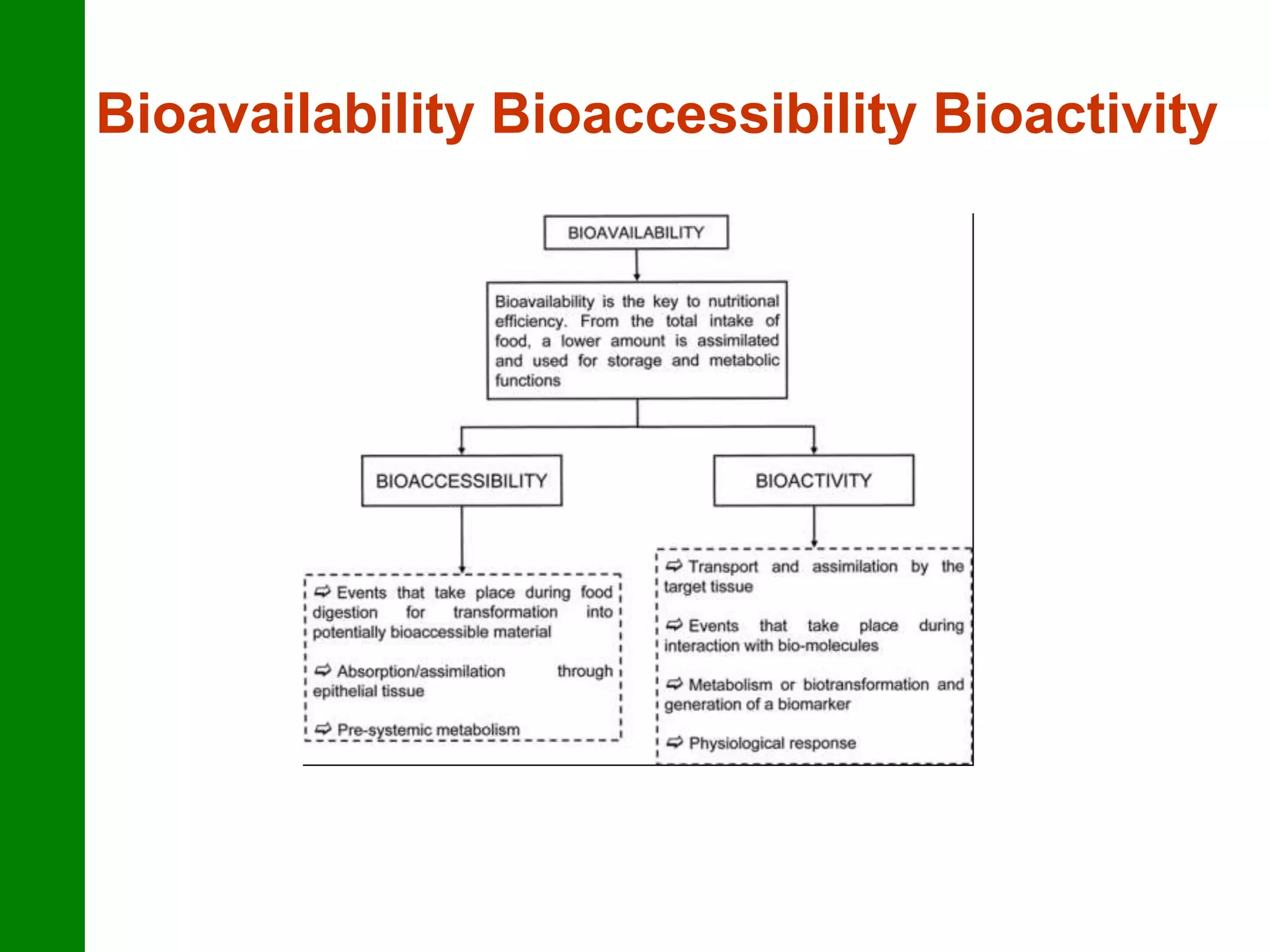 Bioavailability Bioaccessibility Bioactivity
 